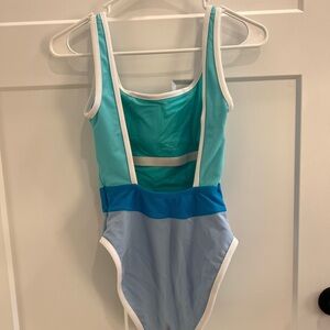LainSnow Teal and Blue Women’s One Piece Swimsuit